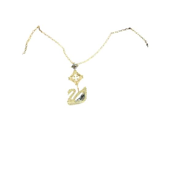Swarovski 125th Anniversary Dancing Swan Blue Stone Rhodium Plated Necklace - Picture 3 of 4